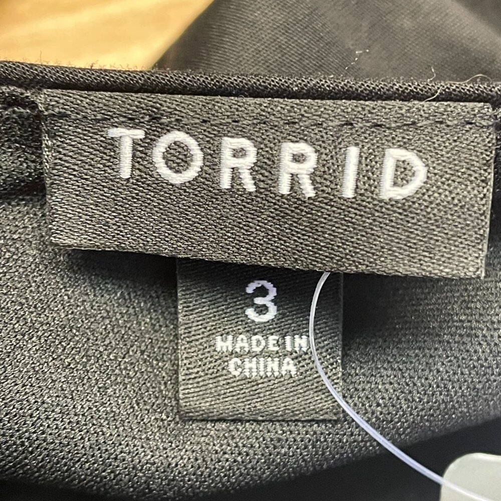 Torrid Womens Boho Midi Dress 3x Black Poplin Sheer Waist Back Tie Pockets NWT - Picture 13 of 16
